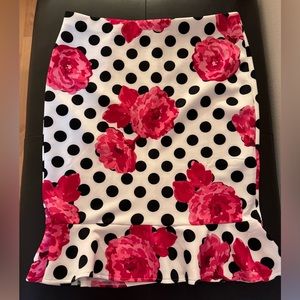 Rose and polka dot skirt